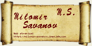 Milomir Savanov vizit kartica
